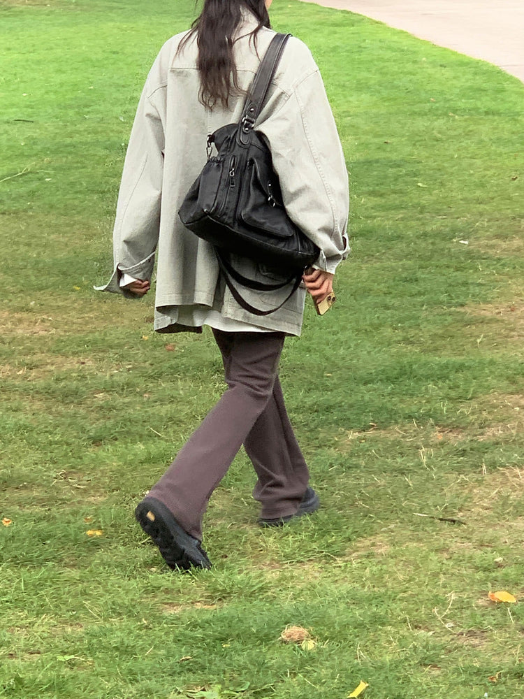 Unisex復古洗水細節寬鬆外套