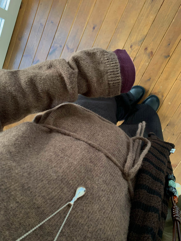 Fw ver.條紋側壓褶細節直褲