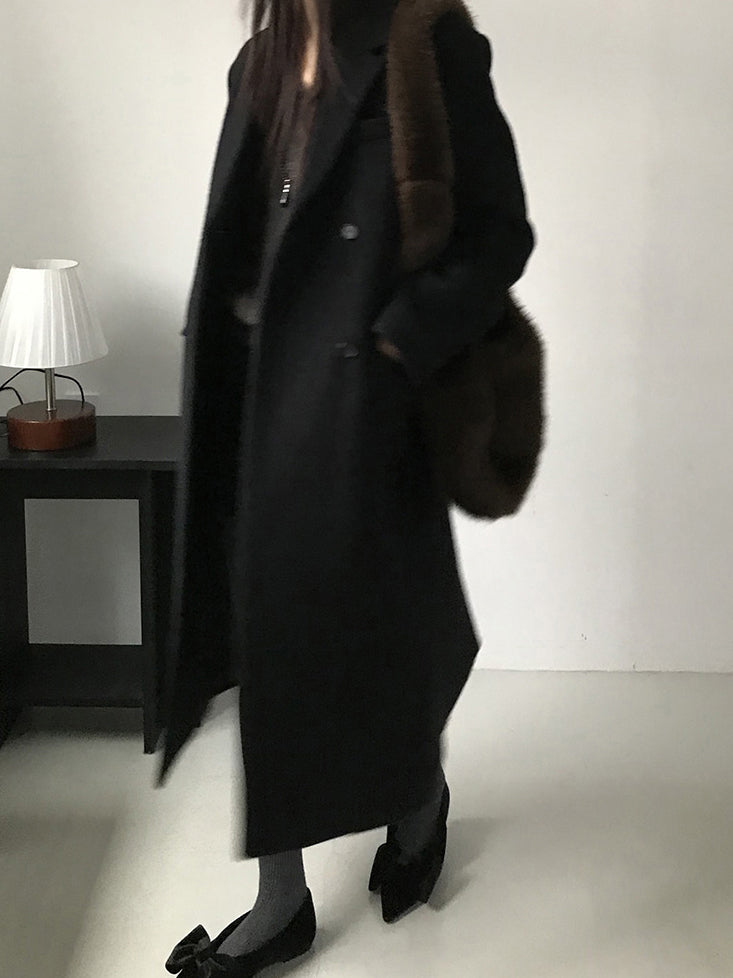 經典蝴蝶結絲絨質感尖頭鞋