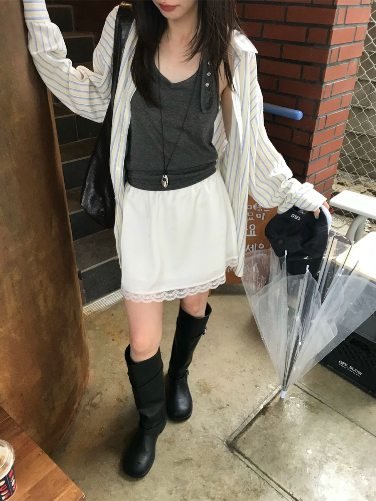 撞色條紋寬鬆襯衫