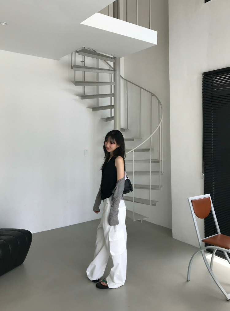 Unisex簡約口袋工裝褲