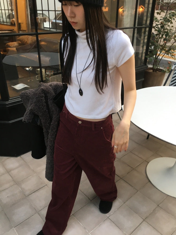 小企領美肩修腰細節上衣