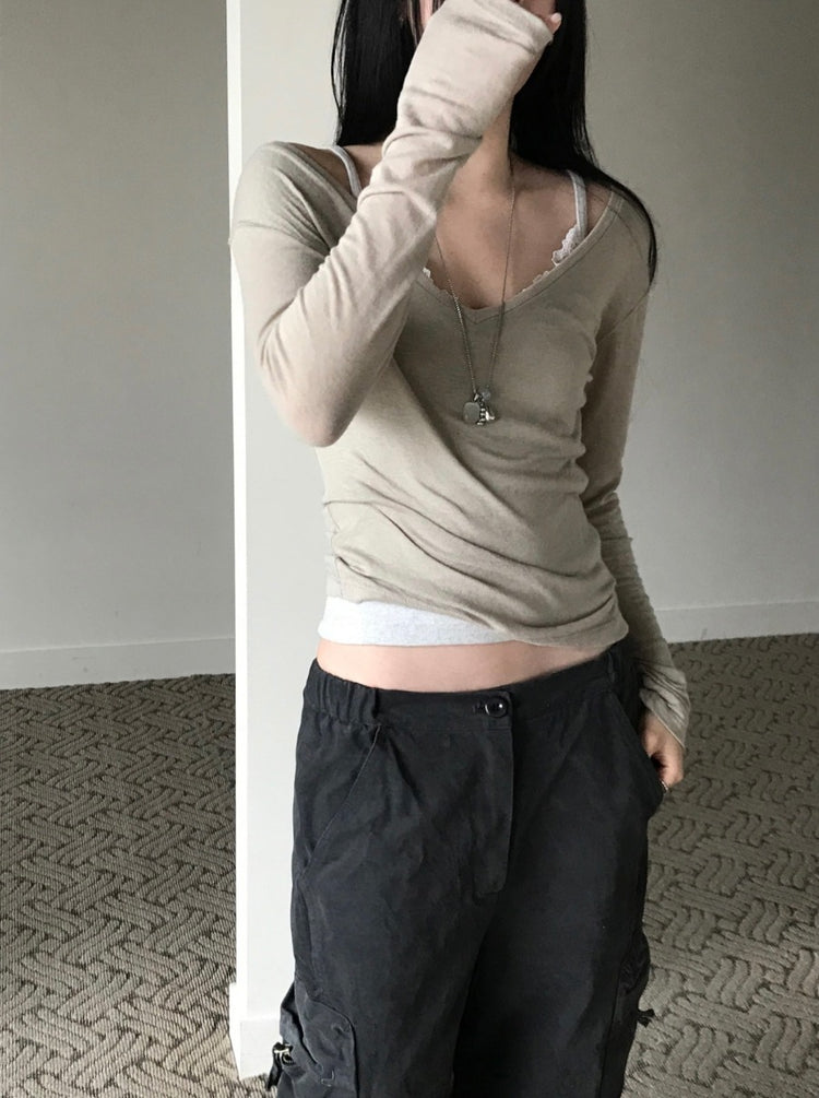 V領隨性修身上衣