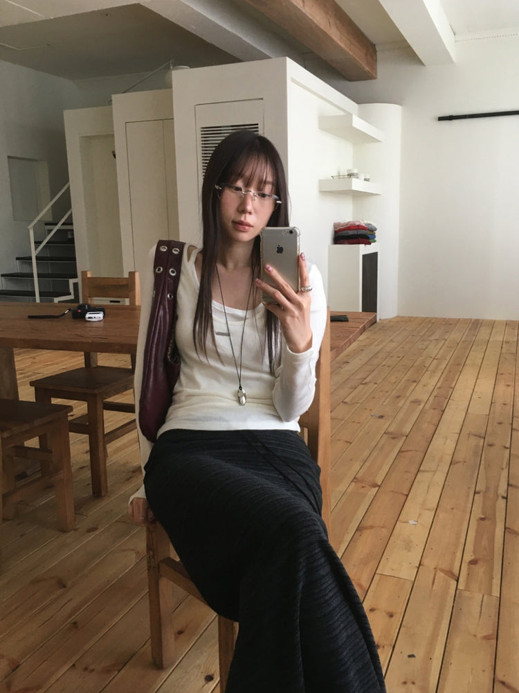 微透羊毛鐵扣細節上衣