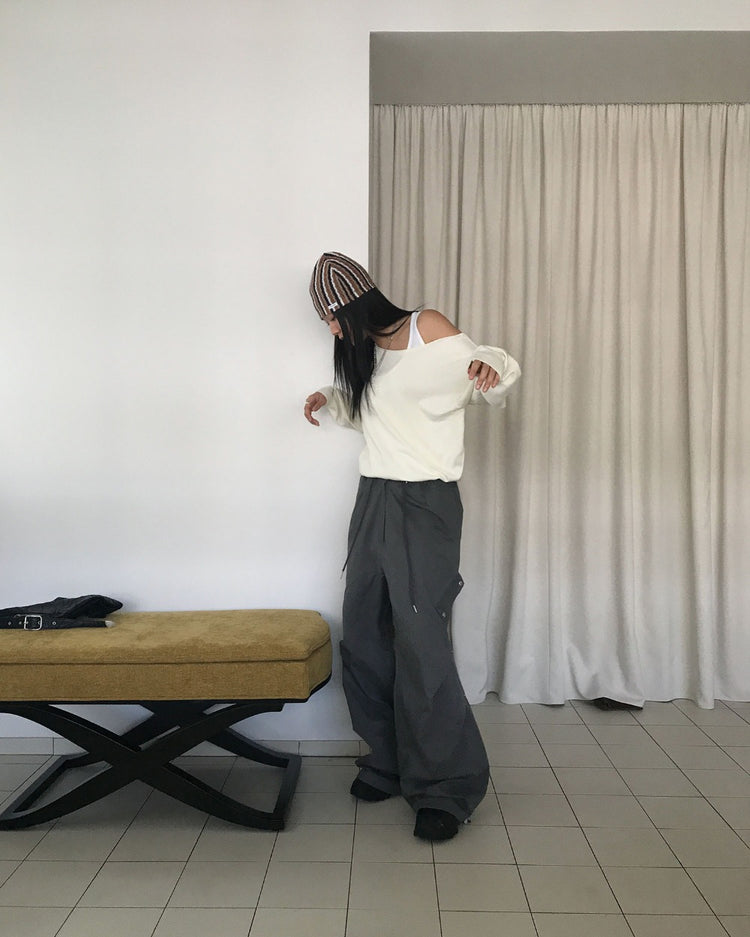 船領美肩細節針織上衣