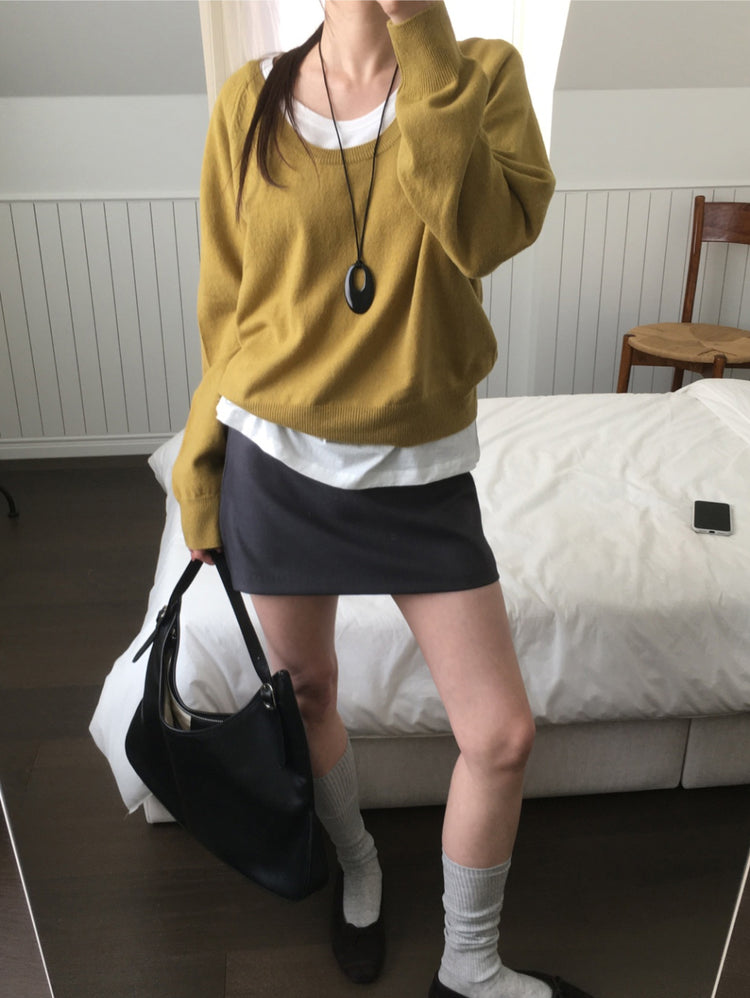 經典極簡低腰裙褲