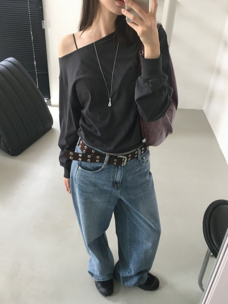 經典美刷色基礎直筒牛仔褲