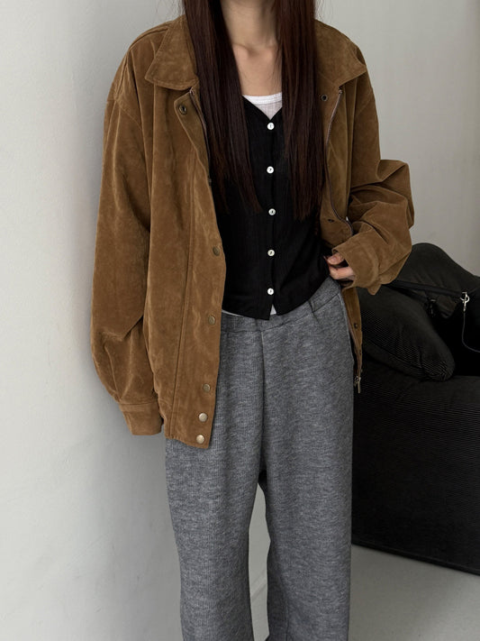 (現)美色磨砂皮質感外套