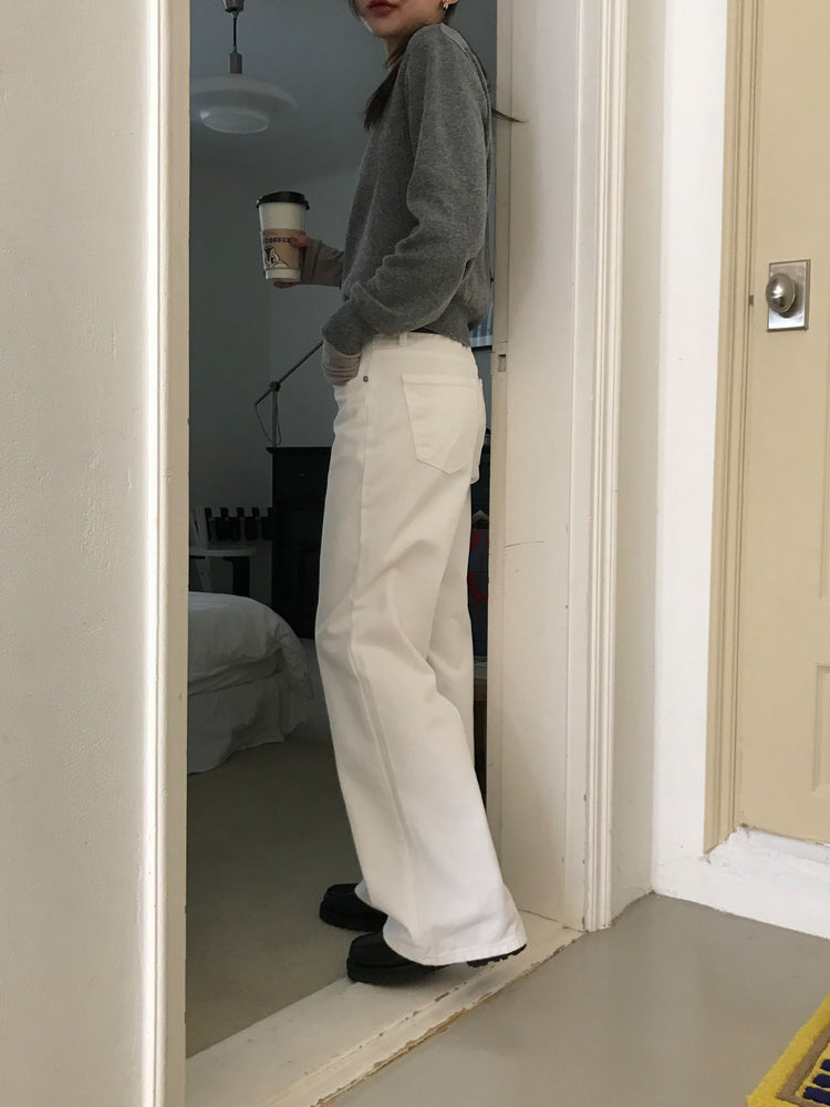 Polo領修腰針織上衣