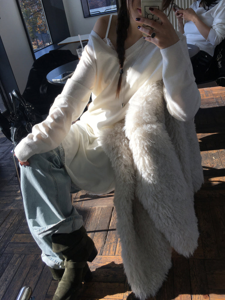 霧光蕾絲邊連身裙