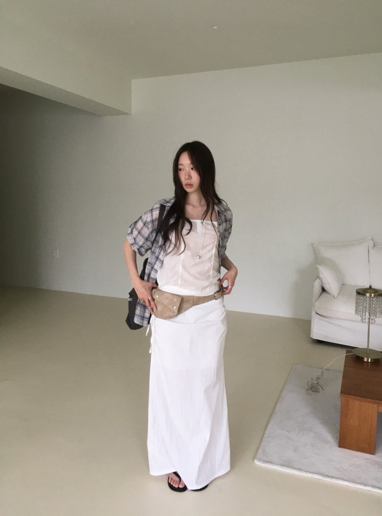格紋袖扣細節襯衫