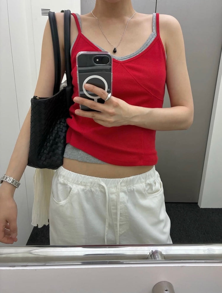 美色胸壓腺細節背心