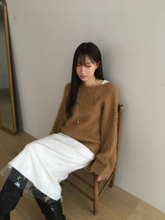 美肩毛流質感寬鬆毛衣