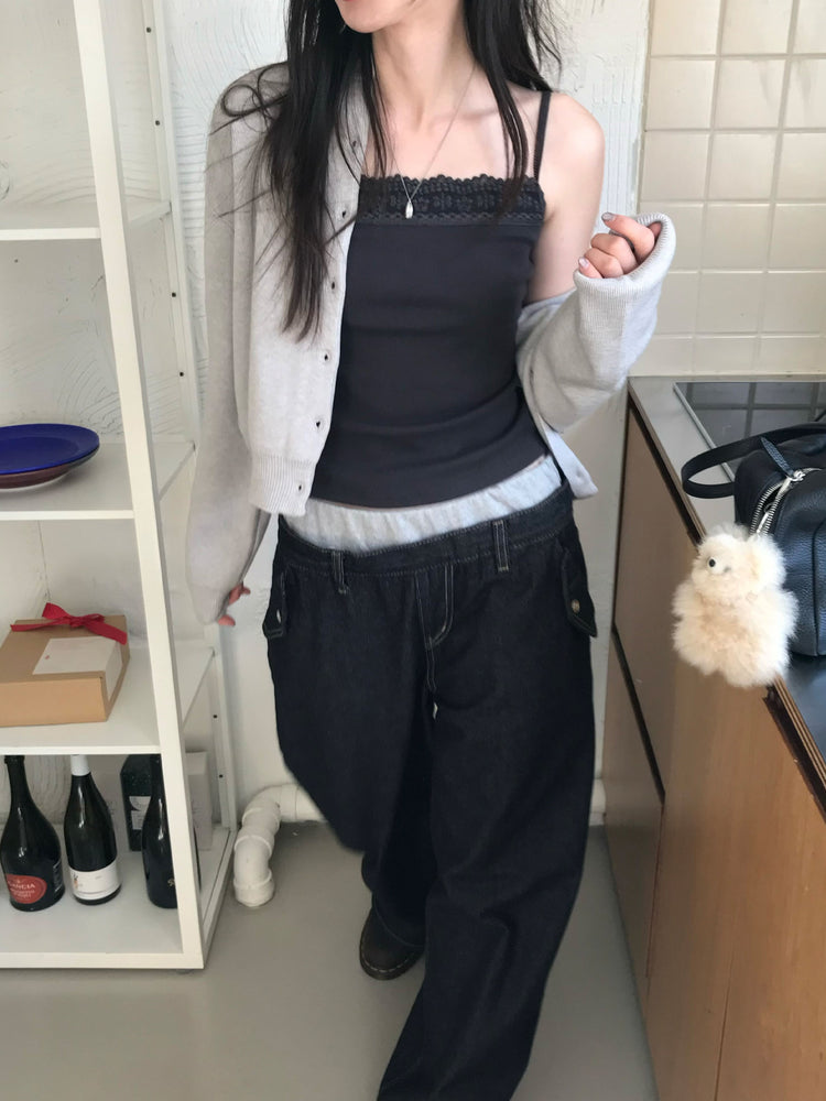 蕾絲邊平口背心