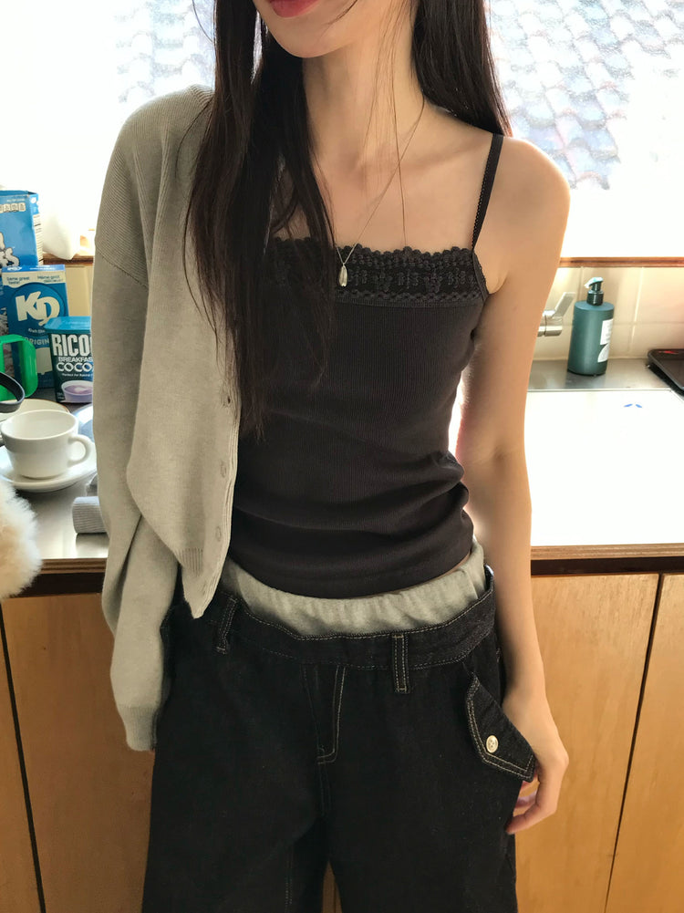 蕾絲邊平口背心