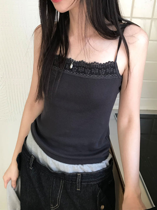 蕾絲邊平口背心