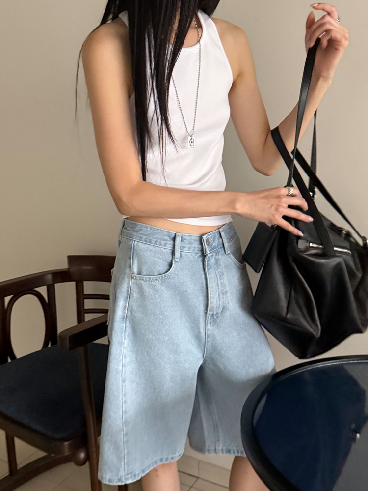 美挖背削肩細節背心