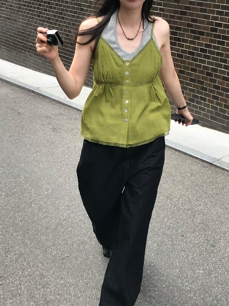 口袋明線細節牛仔褲
