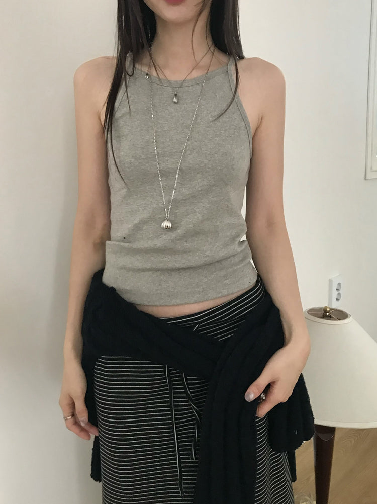美肩微透紋理針織上衣