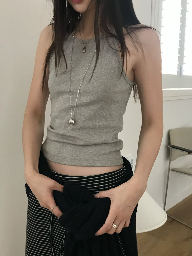 美肩微透紋理針織上衣