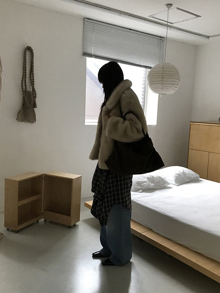 絲絨V領抓皺細節背心