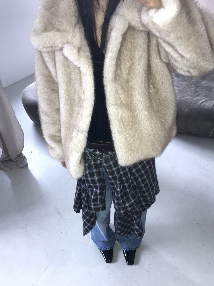 絲絨V領抓皺細節背心