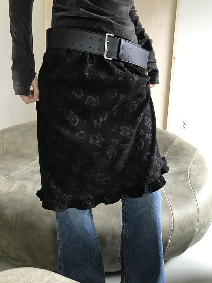 微透美肩絲絨質感上衣