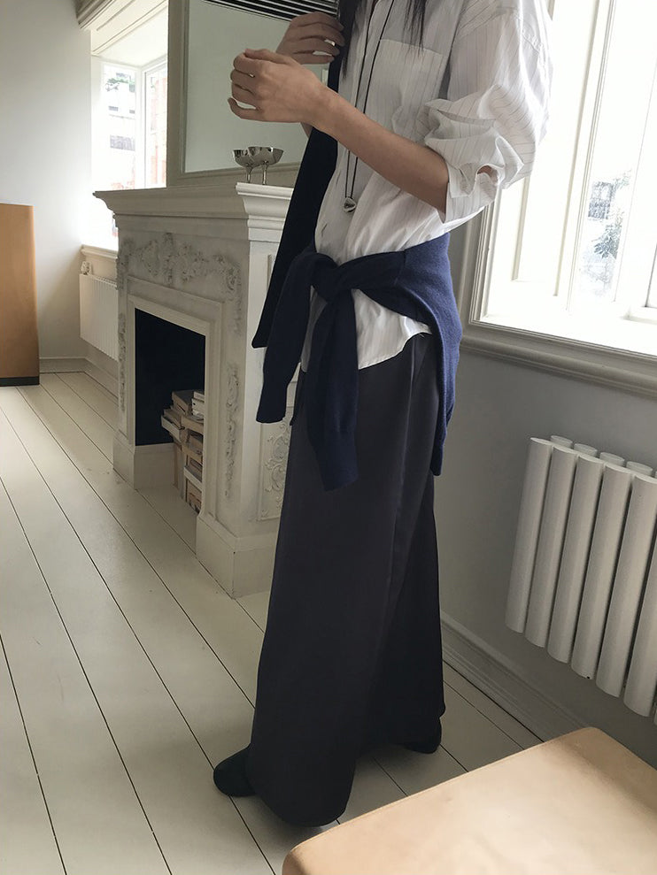 美色霧光澤感及踝裙