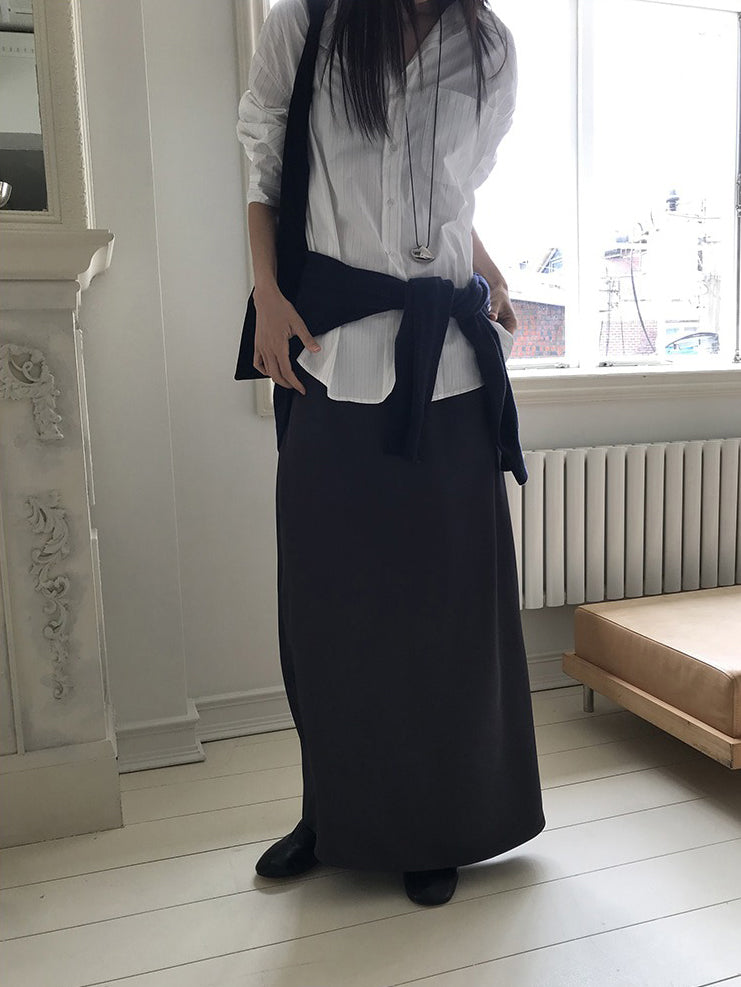 美色霧光澤感及踝裙