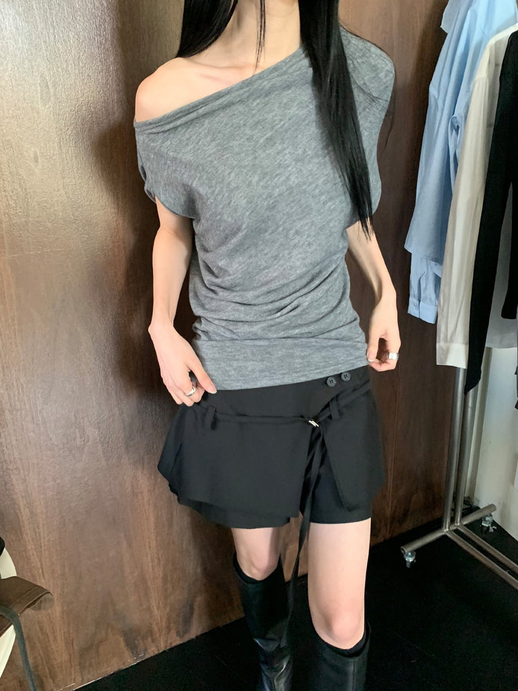 美肩堆堆細節修身上衣