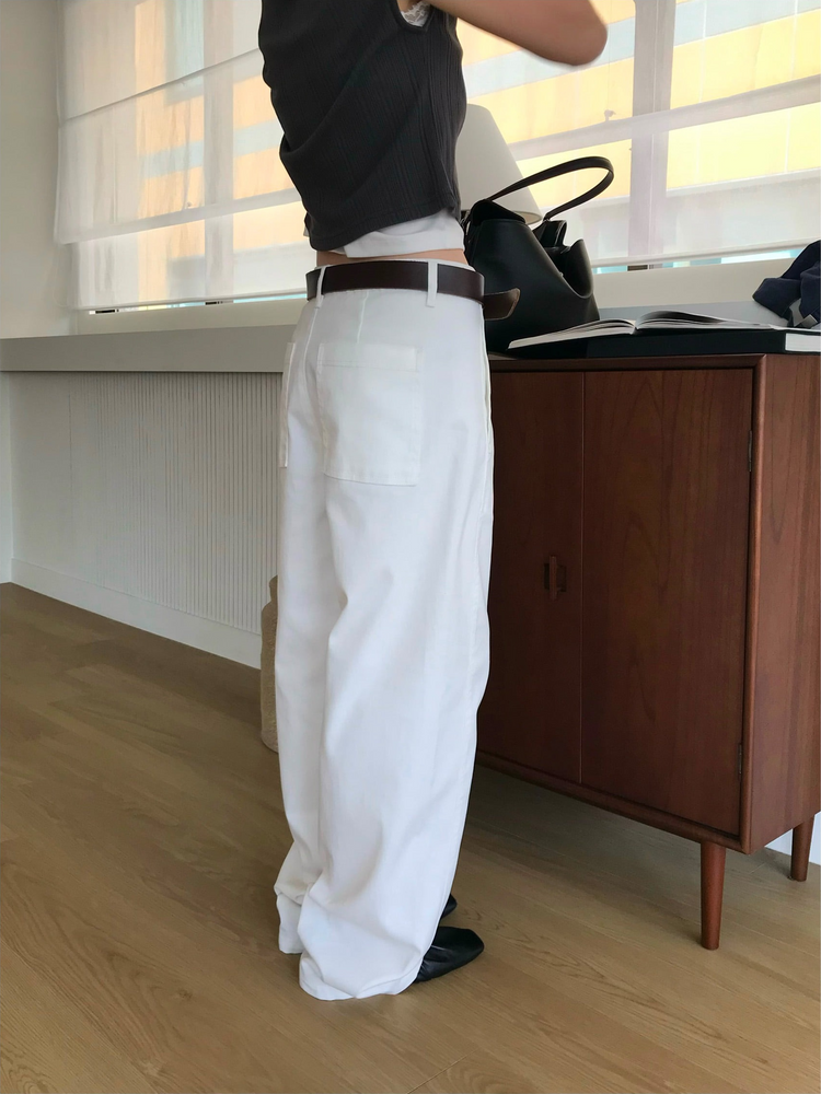 內前壓線細節直褲