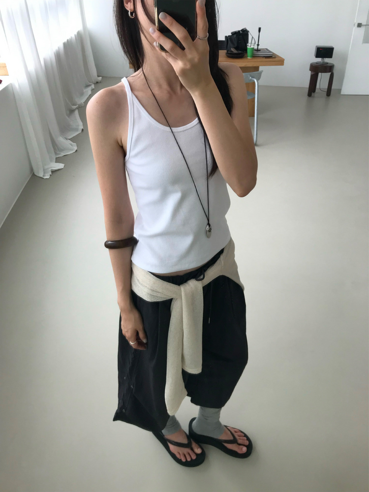 美背V領細帶修身背心
