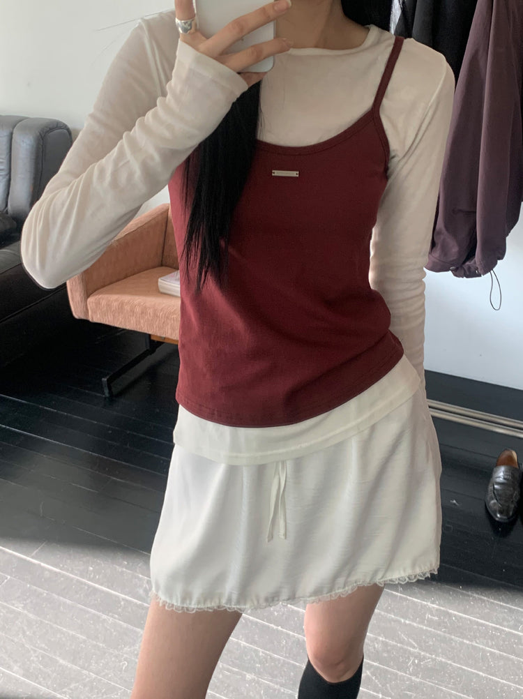 微透美色後開叉上衣