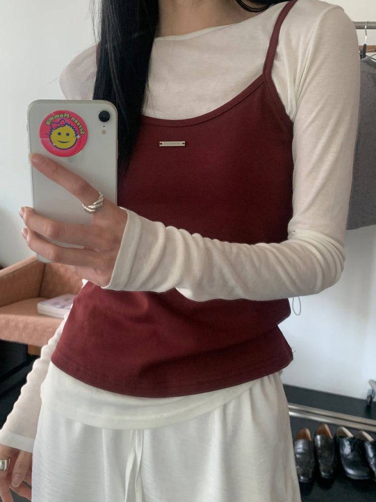 微透美色後開叉上衣