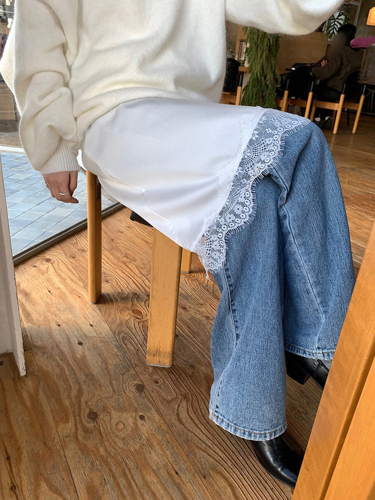 美色斜肩寬鬆束口毛衣