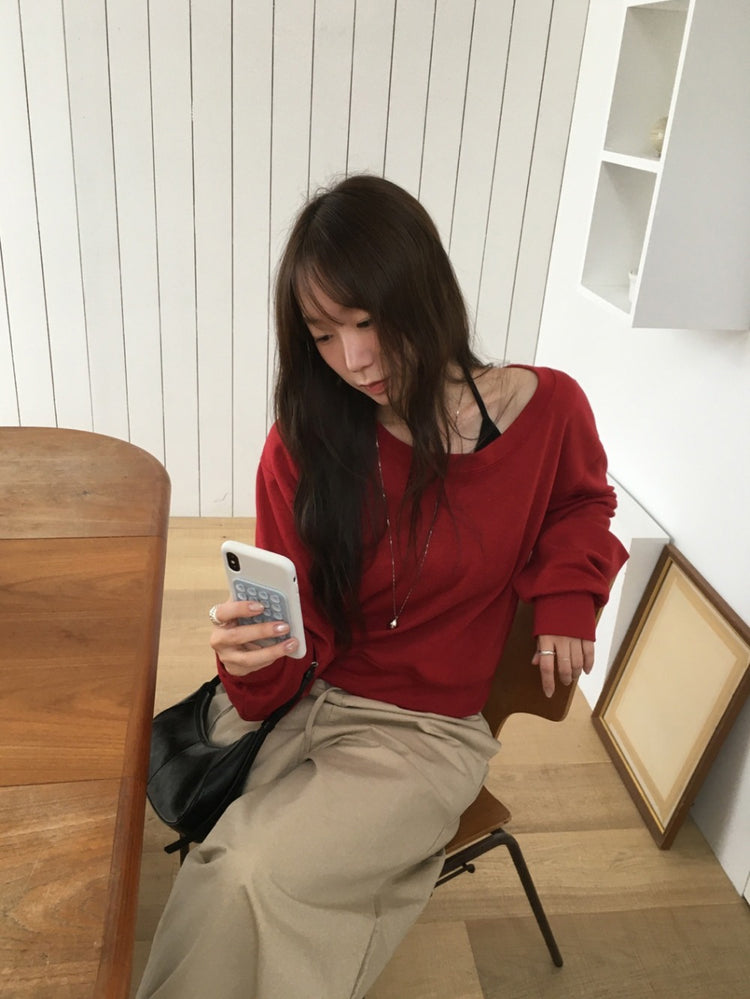 美肩U領修腰上衣