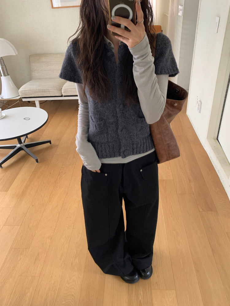 微透翻領扣鈕細節上衣