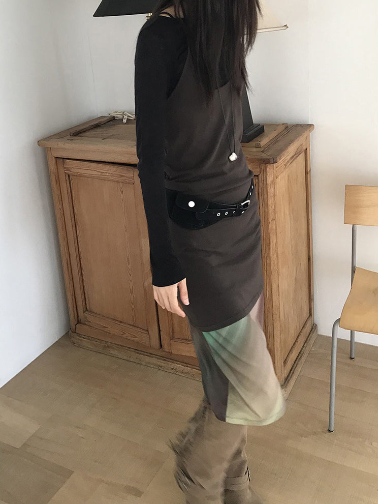 麂皮流蘇細節尖頭長靴