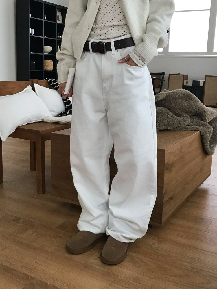 背口袋細節寬鬆直褲