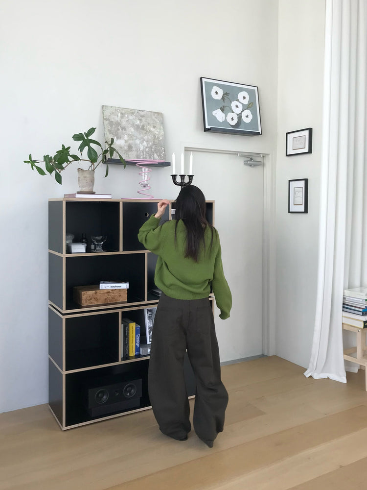 美色雙腰扣細節繭型褲