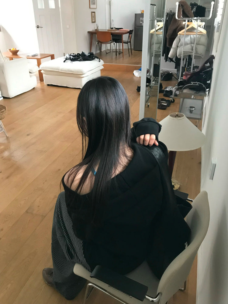 美色削肩細帶背心