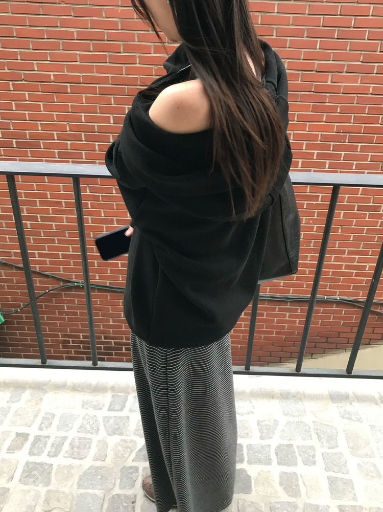 美色削肩細帶背心