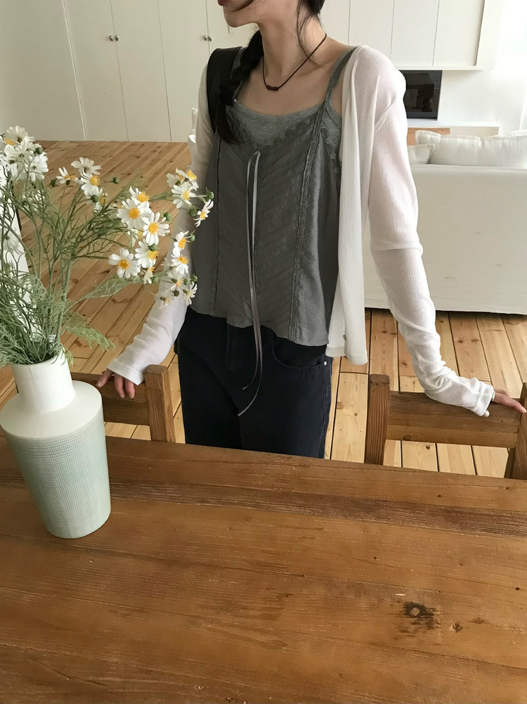 微透顯瘦排鈕針織外套