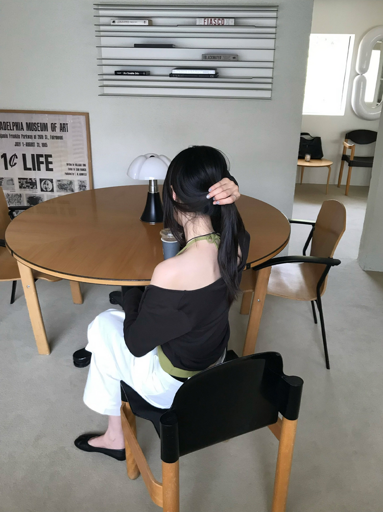 抓皺壓線掛脖背心