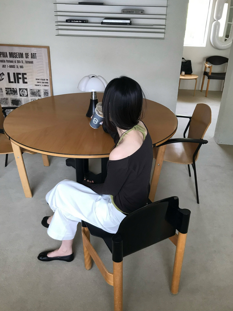 抓皺壓線掛脖背心