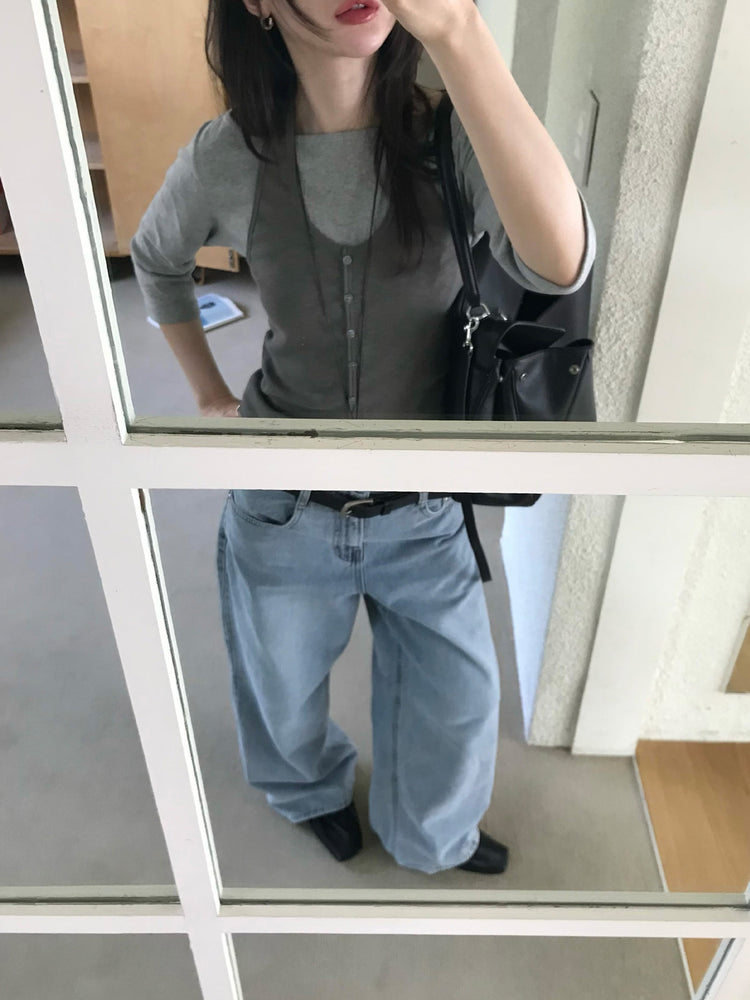 美刷色經典直版牛仔褲