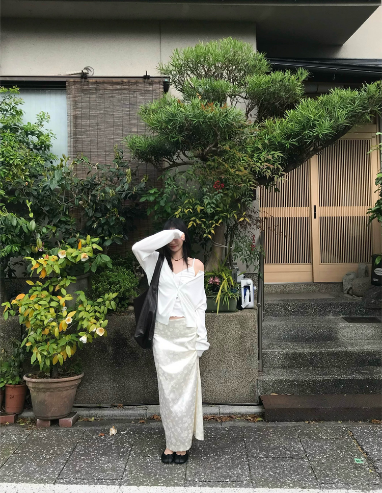 光澤感暗花紋理直裙