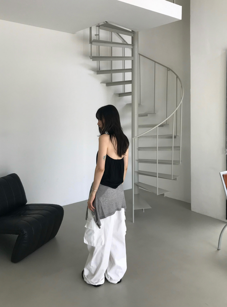 Unisex簡約口袋工裝褲