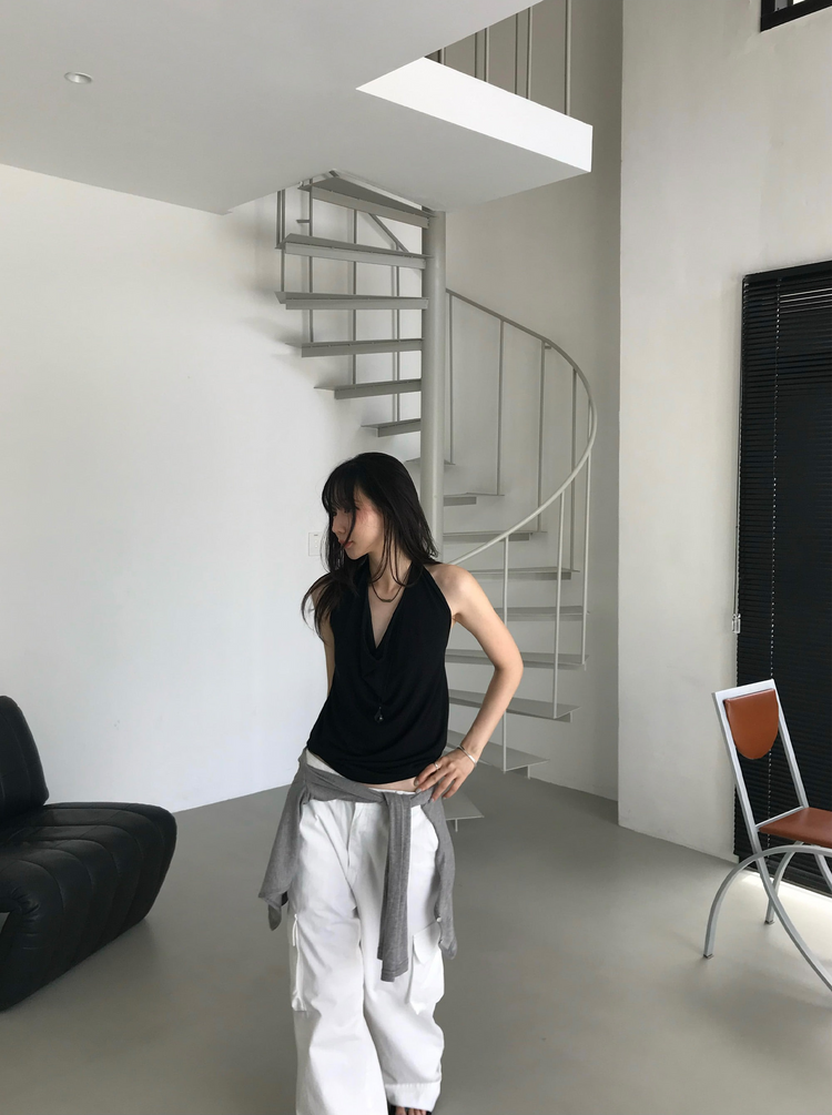 Unisex簡約口袋工裝褲