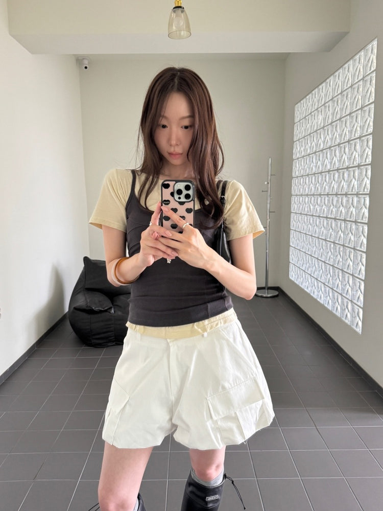 工裝花苞設計感短褲